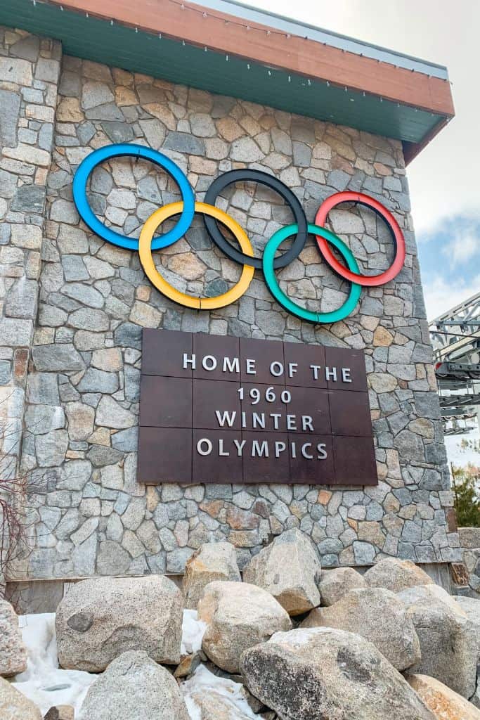photo of the Olympic symbols in Lake Tahoe