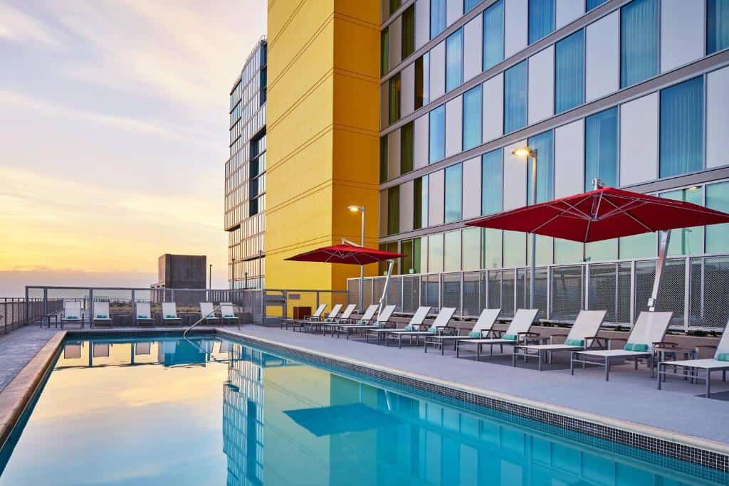 outdoor swimming pool at Springhill Suites, one of the best hotels to stay near Seaport Village San Diego