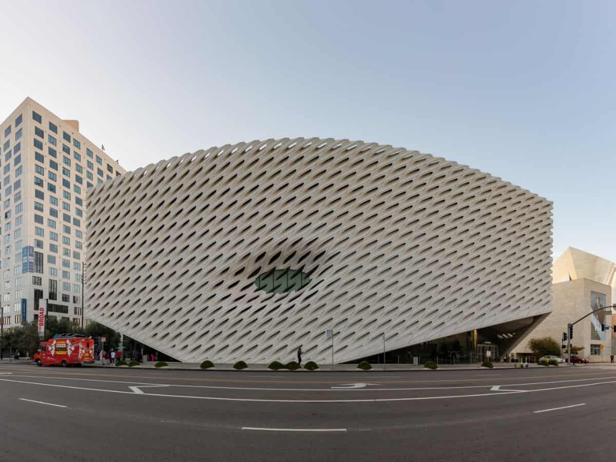The Broad museum in Los Angeles, known for its unique honeycomb-like facade, stands out in the downtown area, a key cultural thing to do in Los Angeles for art lovers.