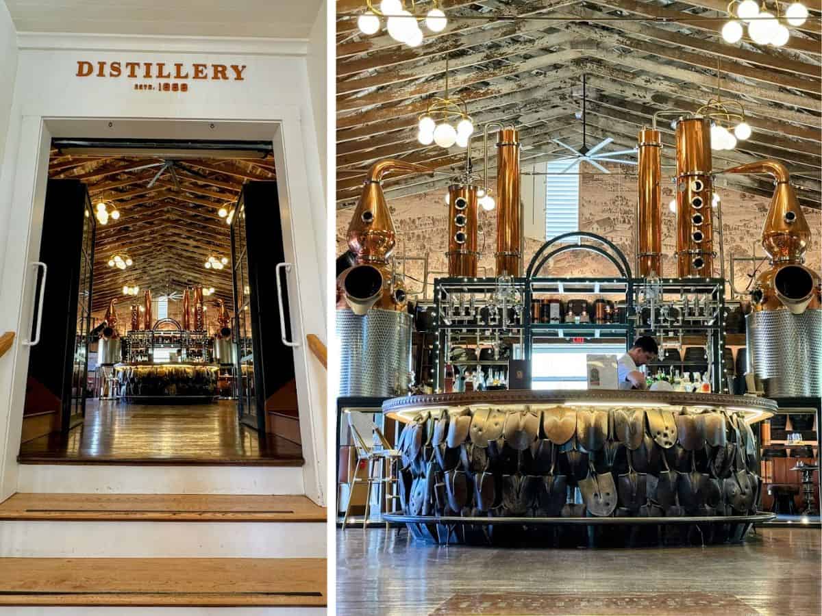 Inside Calistoga Depot Distillery, copper stills and a horseshoe-adorned bar center the rustic space, offering a spirited experience among the top things to do in Calistoga.